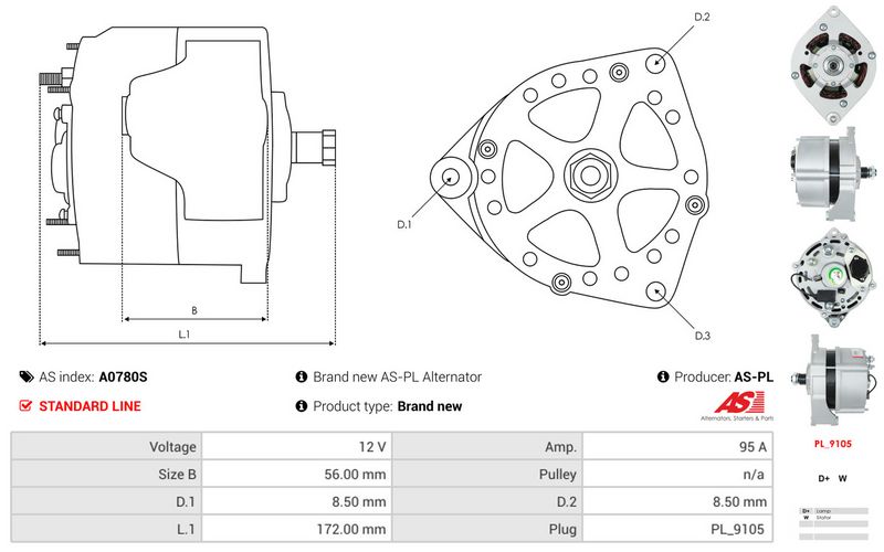 AS-PL A0780S Alternator