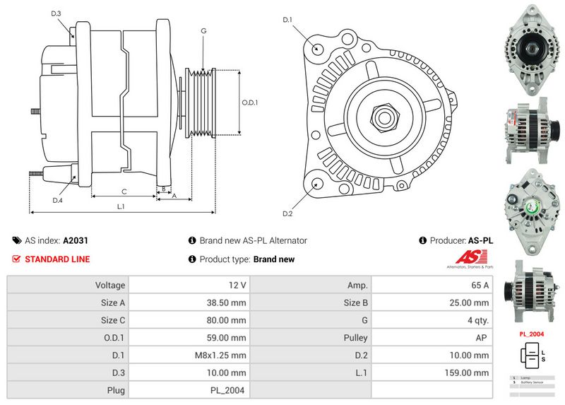 AS-PL A2031 Alternator