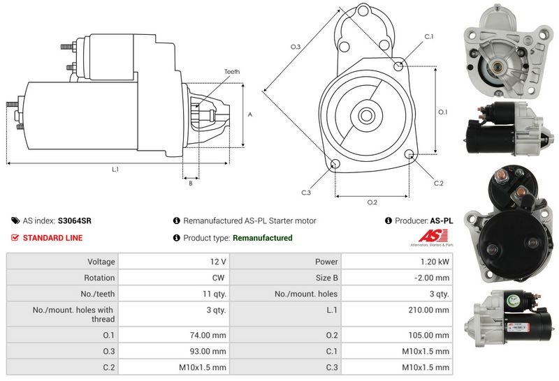 AS-PL S3064SR Starteris