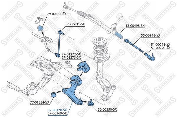 STELLOX 57-00170-SX Control/Trailing Arm, wheel suspension