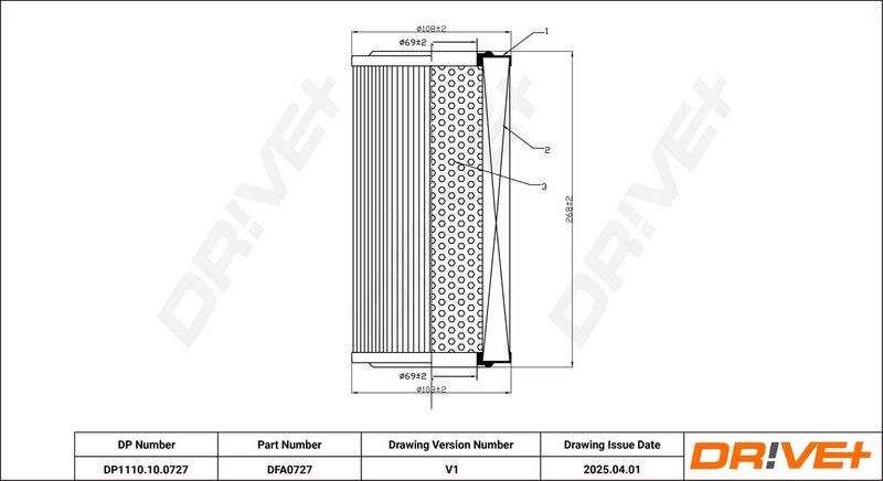 Filtru aer DP1110.10.0727 Dr!ve+