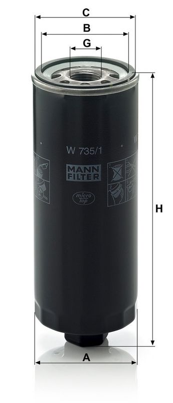 Õlifilter, MANN-FILTER W 735, 1