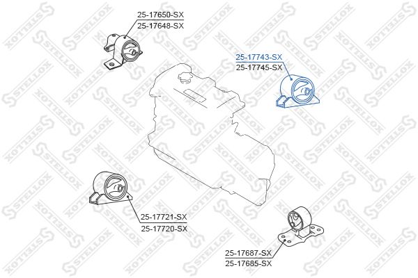 STELLOX 25-17743-SX Mounting, engine