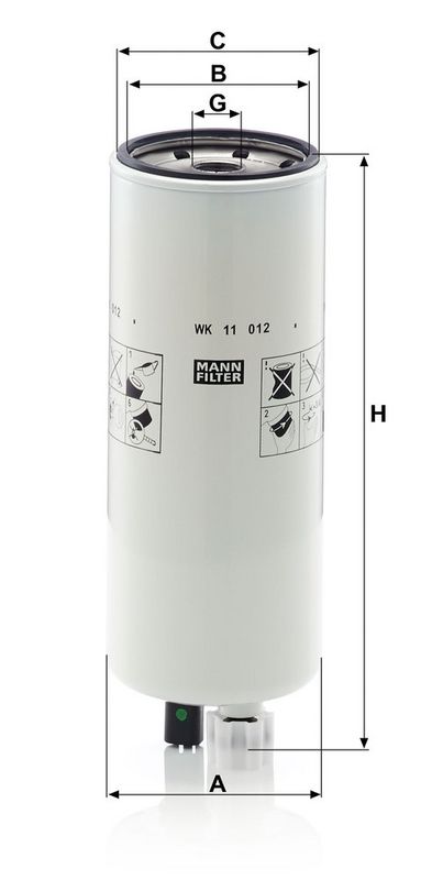Brandstoffilter (geschroefd schroefdraadmaat in inches: 1-12)