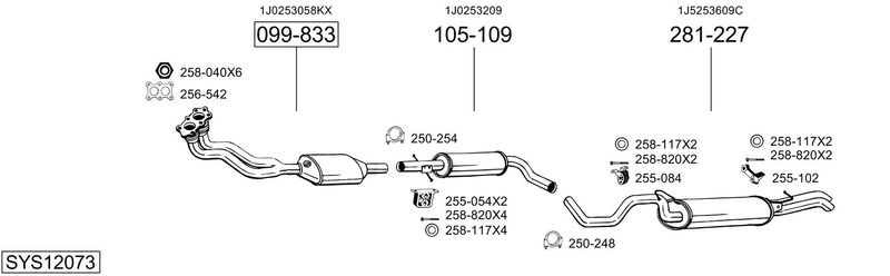 BOSAL kipufogórendszer SYS12073