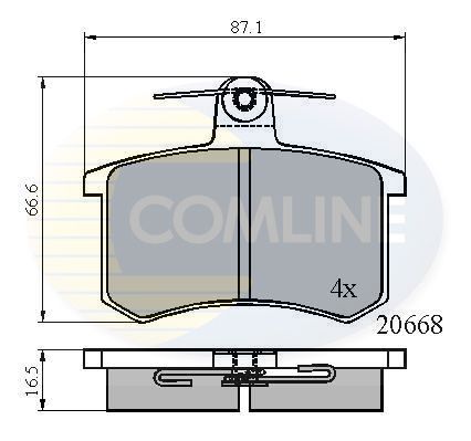 Комплект гальмівних накладок, дискове гальмо, Comline CBP0558