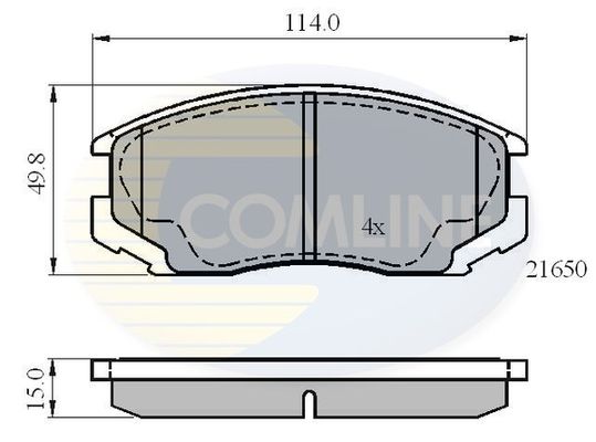 Комплект гальмівних накладок, дискове гальмо, Comline CBP0415