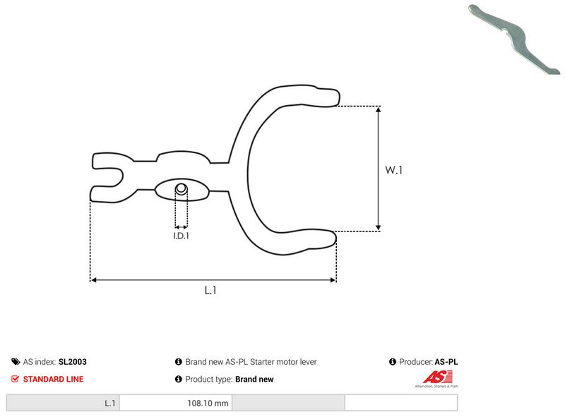 AS-PL SL2003 Starter Lever, carburettor