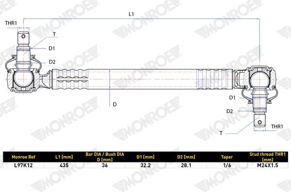 Tyč/vzpěra, stabilizátor L97K12