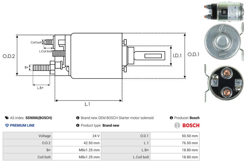 AS-PL SS9006(BOSCH) Solenoid Switch, starter