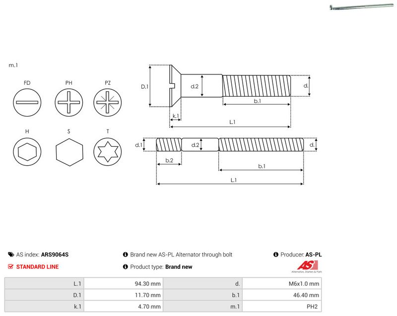 AS-PL ARS9064S Repair Set, alternator