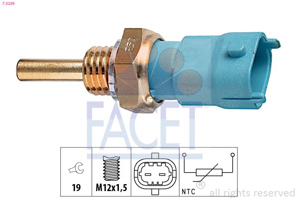 Датчик, температура оливи, Facet 7.3239