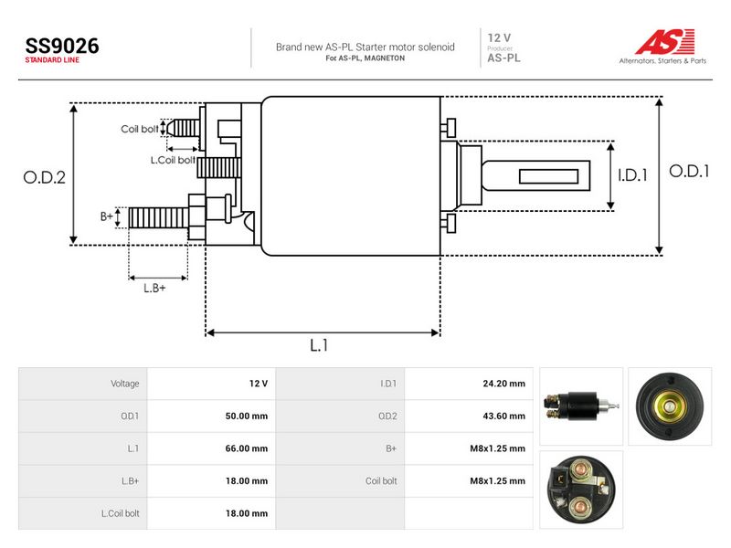 Magnetlülitus, starter, AS-PL SS9026