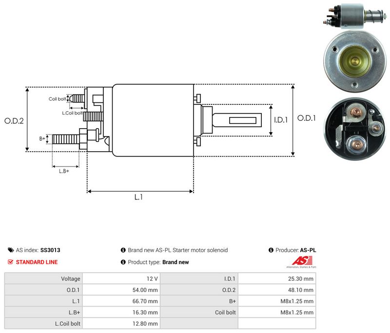Magnetlülitus, starter, AS-PL SS3013