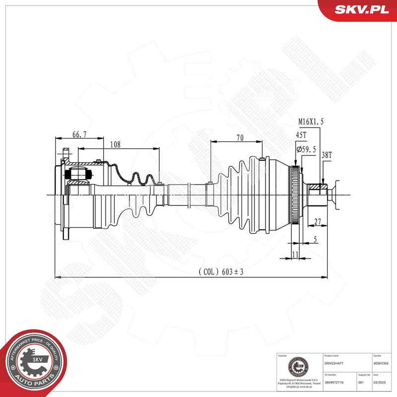 Prekės atitinka OEM kodą: 8D0407453EV
