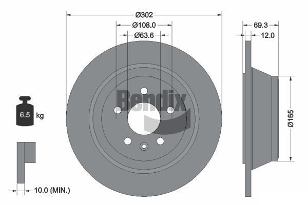 BENDIX Braking féktárcsa BDS2079