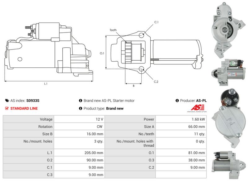 AS-PL S0933S Starter