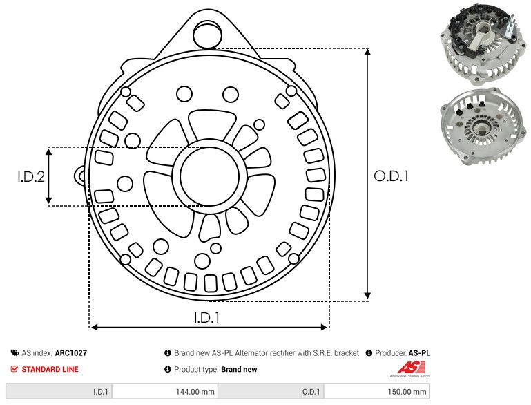 Kaitsekate, generaator, AS-PL ARC1027