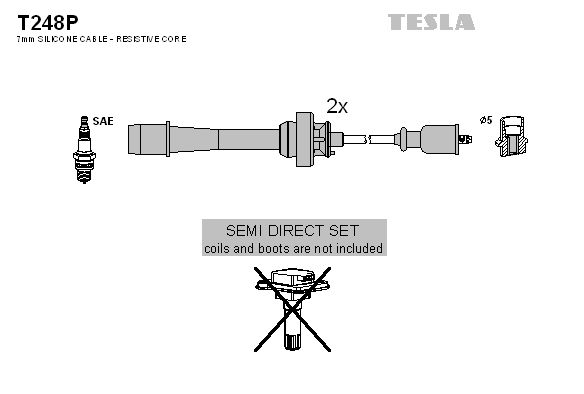 Комплект проводів високої напруги, Mazda 323, Premacy, 99-05, Tesla T248P