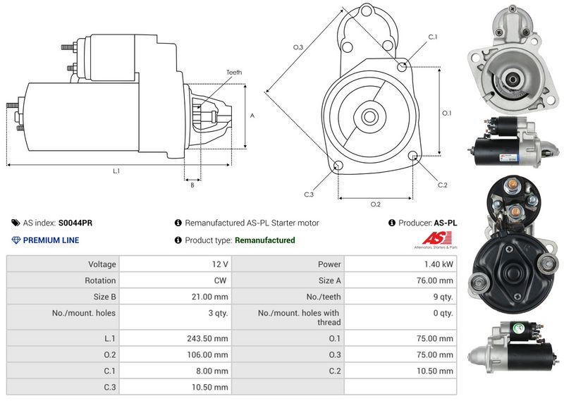 AS-PL S0044PR Starter