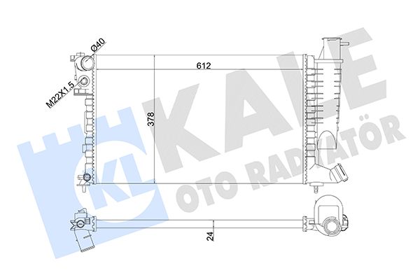 Радіатор, система охолодження двигуна, Kale Oto Radyatör 351810