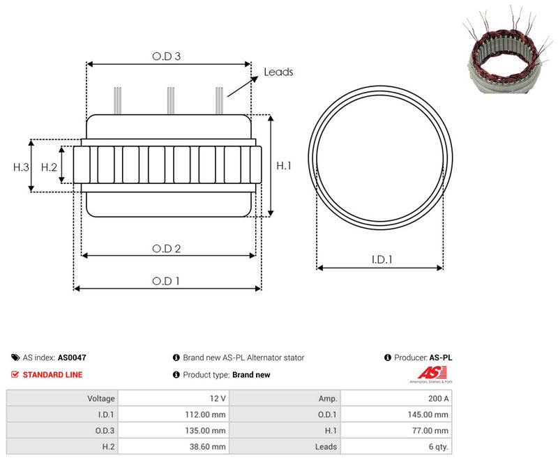 Staator, generaator, AS-PL AS0047