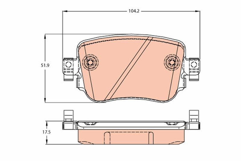 Колодка гальм. диск. SKODA OCTAVIA 1.8 2.0 2012-,SEAT LEON 2012- задн. (вир-во TRW)