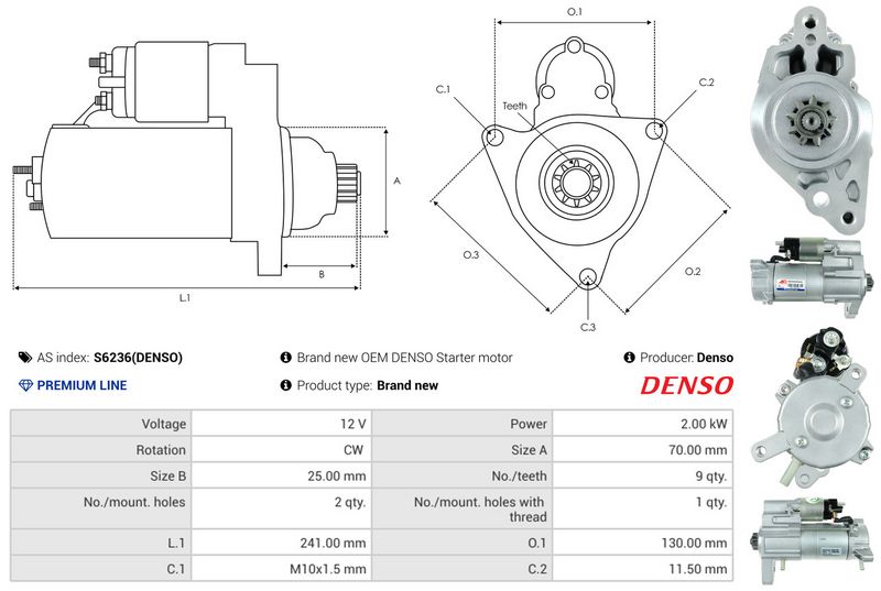 AS-PL S6236(DENSO) Starter