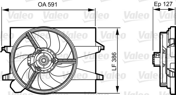 VALEO ventilátor, motorhűtés 696278