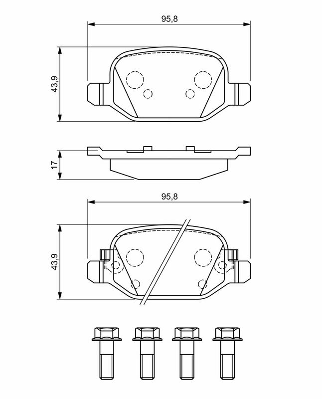 Piduriklotsi komplekt, ketaspidur, BOSCH 0 986 494 934