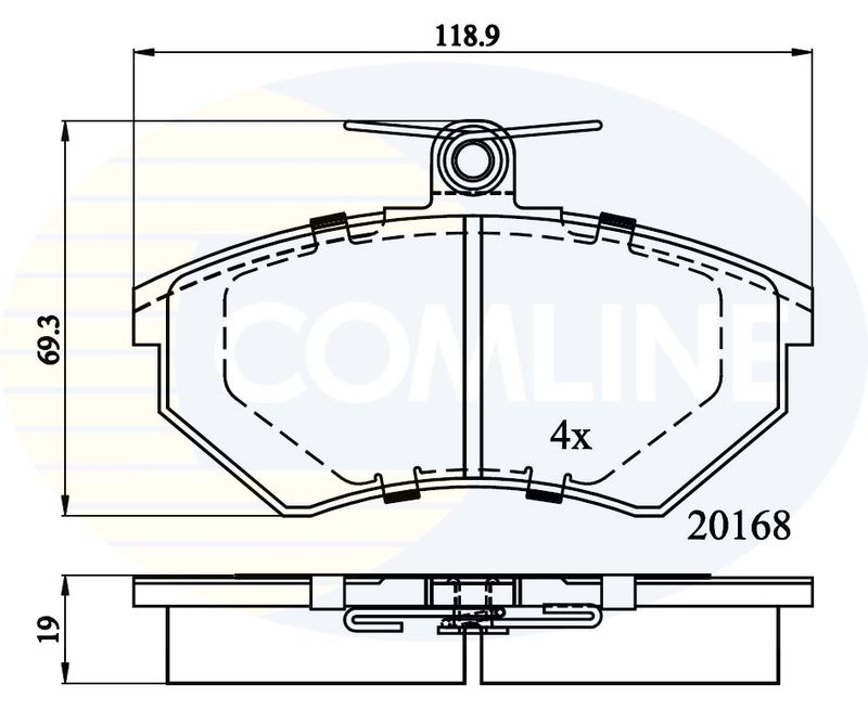 Комплект гальмівних накладок, дискове гальмо, Comline CBP0511