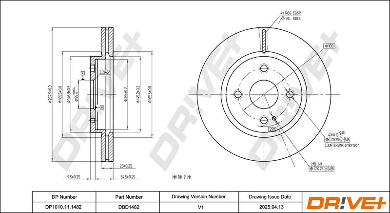 Disc frana DP1010.11.1482 Dr!ve+