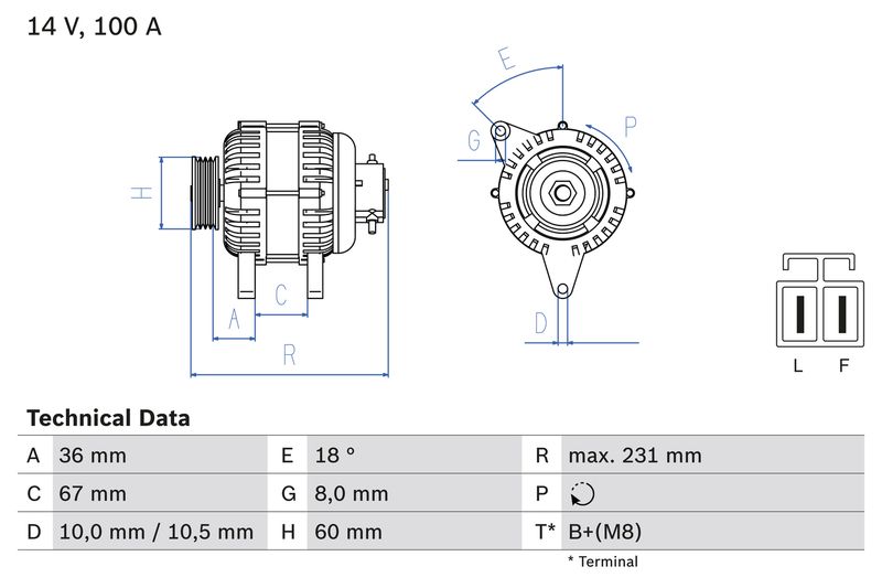 BOSCH generátor 0 986 048 320