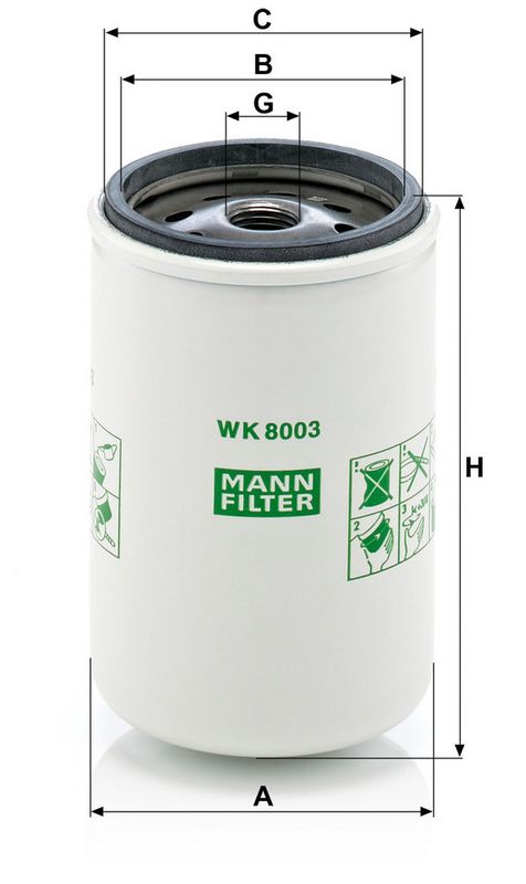 Kütusefilter, MANN-FILTER WK 8003 x