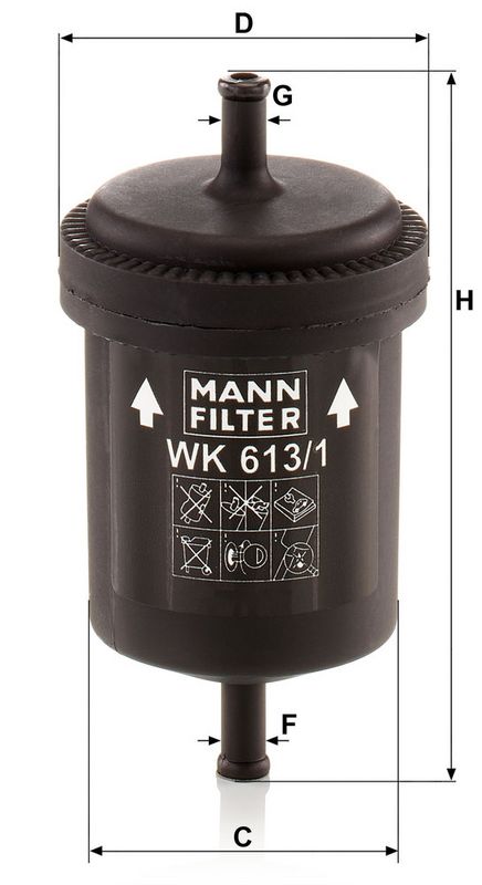 Kütusefilter, MANN-FILTER WK 613, 1