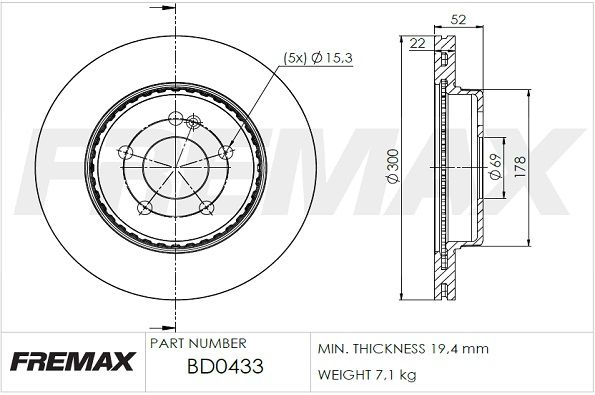 FREMAX BD-0433 Brake Disc