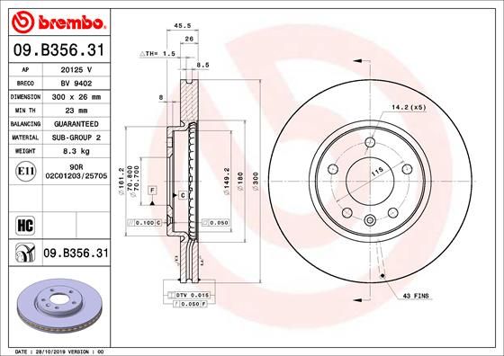 Диск тормозной (передний) BREMBO