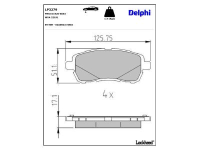 DELPHI LP3279 Brake Pad Set, disc brake