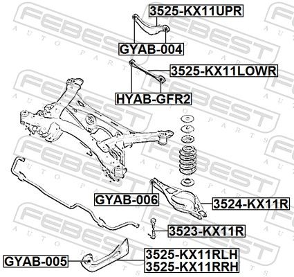 FEBEST 3525-KX11LOWR Control/Trailing Arm, wheel suspension