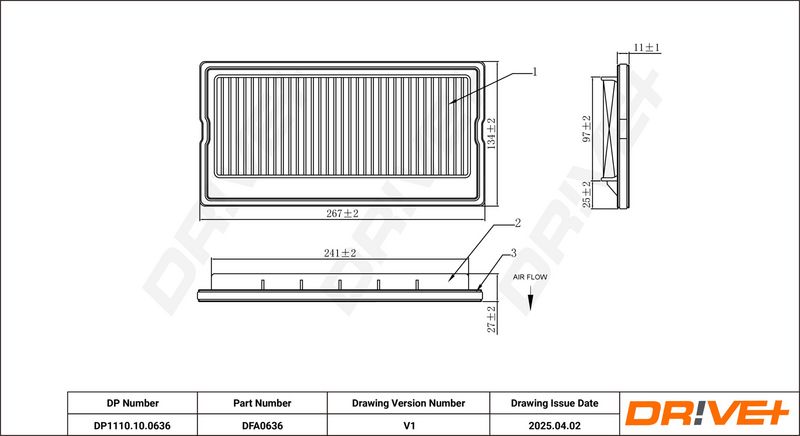 Filtru aer DP1110.10.0636 Dr!ve+