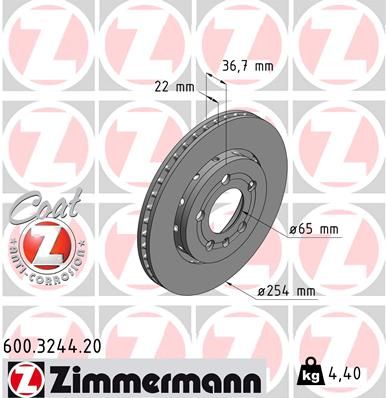 Гальмівний диск, Zimmermann 600.3244.20