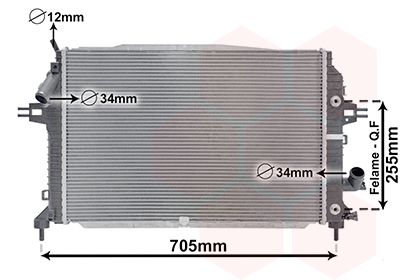 Радіатор, система охолодження двигуна, Van Wezel 37002460