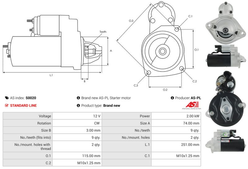 Starter, AS-PL S0020