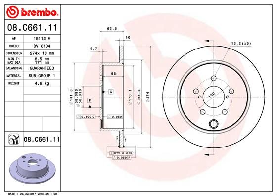 Диск тормозной (задний) BREMBO