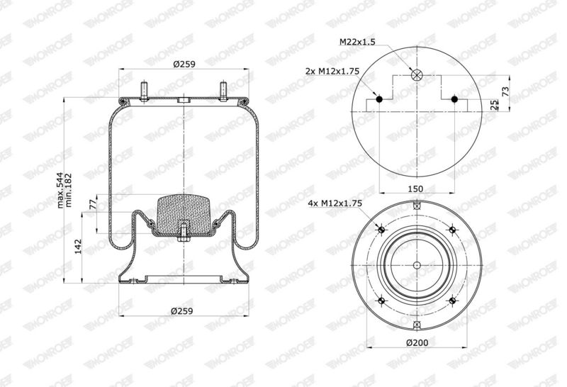 Mech, pneumatické odpružení ASP4040