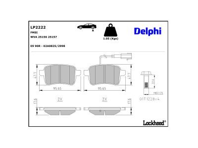DELPHI LP2222 Brake Pad Set, disc brake