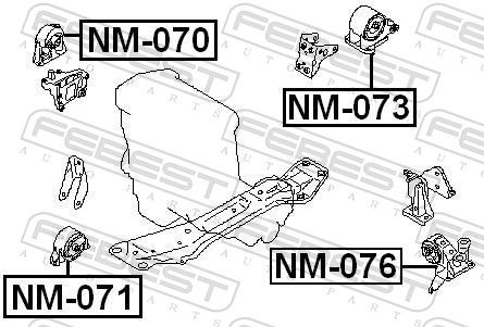 FEBEST NM-076 Mounting, engine