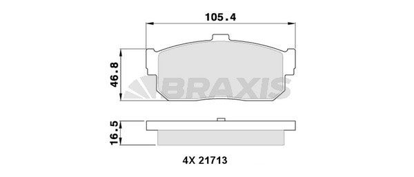 Комплект гальмівних накладок, дискове гальмо, Braxis AA0310