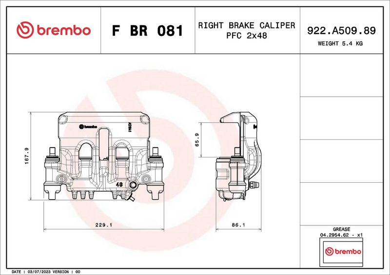 BREMBO F BR 081 Brake Caliper