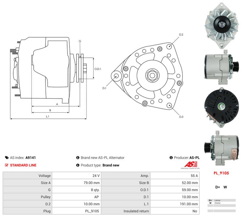 AS-PL A9141 Alternator